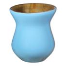Cuia Madeira Nobre Imbuia Chimarrão Perolizada Azul Pastel