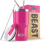 Cupcake de aço inoxidável Tumbler Greens Steel Beast 900 ml rosa