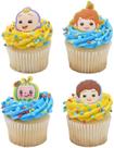Cupcake Toppers DecoPac CocoMelon Playtime Rings, pacote com 24