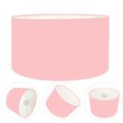 Cúpula Abajur Cilíndrica Cp-7028 Ø60x30cm Rosa Bebê