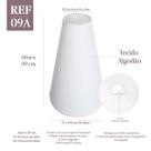 Cúpula Clássica Cone 39x13x29cm de Tecido Algodão Soquete Nacional cor branco Ref 09A