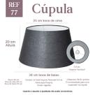 Cúpula de Abajur Cone Grande tecido Algodão Soquete nacional 20x25x30 Preto Ref 77
