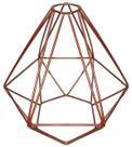 Cupula de Aramado Diamante Cobre Para Pendente e Abajur G
