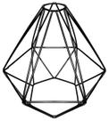 Cupula de Aramado Diamante Preto Para Pendente e Abajur G