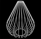 Cupula de Aramado Teardrop Branca Para Pendentes e Abajur G