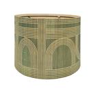 Cúpula de Lâmpada de Bambu Rústico 30x23 cm Verde Geométrico