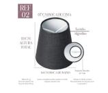 Cúpula de Lustre Abajur 13X7X14 Ambientes Tecido Algodão Cor Preto Ref 02