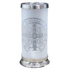 Cúpula de vidro São Bento porta vela jateado