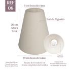 Cúpula para Abajur 20x8x19cm tecido algodão soquete Nacional Ref 06 Cor Bege