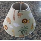 Cúpula para Abajur Infantil Safari Bege Verde em MDF Artesanal Personalizável
