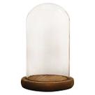 Cupula Redoma de Vidro Decorativa 11x16,5cm - Base Madeira Escura - 1 unidade - Rizzo