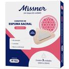 Curativo de espuma sacral absorvente 22cmx22cm com borda adesiva missner