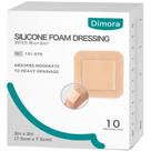 Curativo de feridas Dimora Silicone Foam de 3 x 3 cm à prova d'água, pacote com 10