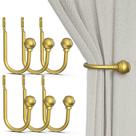 Curtain Holdbacks Hion Gold 6 peças de ganchos de cortina montados na parede
