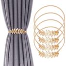 Curtain Holdbacks LLPMutu Aluminium Aluminium Alloy Gold Leaf, pacote com 4