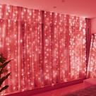 Curtain Lights HXWEIYE 300LED Fairy 3x3m Red USB Timer Remote