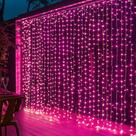 Curtain String Lights Dazzle Bright 300 LED para o Dia dos Namorados