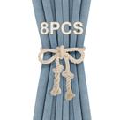 Curtain Tiebacks Apipi, tecido à mão, creme de algodão, 8 unidades