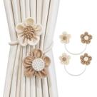 Curtain Tiebacks SRG Rope Sunflower, pacote com 2 unidades, creme e cáqui