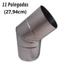 Curva 45 Inox 304 Escovado, Chaminé Duto 11 Polegadas