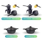 Cuscuzeira 300 ML e 500 ml e duas caçarolas craqueada preta resistente