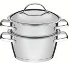 Cuscuzeira Allegra Tramontina Inox Fundo Triplo 2 Peças Caçarola Cozi Vapor