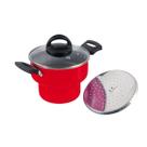 Cuscuzeira Antiaderente Tampa Vidro 16cm Vermelho Nacional
