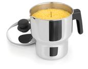Cuscuzeira Inox 1,3L Aparelho Cuscuz Indução Cabo baquelite