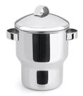 Cuscuzeira Panela Para Cuscuz De Aço Inox 1,3 Litros Funciona Em Fogão De Indução Fervedor Com Alças Cuscuzeira De Indução Alto Padrão Qualidade Forma Inox
