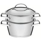 Cuscuzeira Tramontina Allegra Em Aço Inox Com Fundo Triplo 2 Peças 2 L 65650050