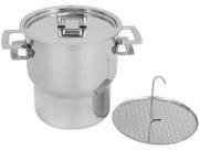 Cuscuzeira Tramontina Brava em Aço Inox com Alças e Tampa 14 cm 2,1 L