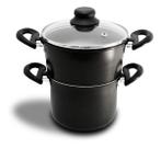 Cuscuzeiro Antiaderente 3 Em 1 Vapor Fervedor Preto N14