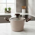 Cuscuzeiro Crema 16 cm 2,6 Litros Tampa de Vidro