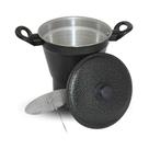 Cuscuzeiro Nordestino AlumínioPanela Grande 16cm Cuscuz Top Cor:Preto Craqueado
