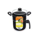 Cuscuzeiro Panela para Cuscuz 14cm serve 4 Pessoas Alumínio Antiaderente Tampa de Vidro Dona Chefa Cuscuzeiro Panela para Cuscuz 14cm serve 4 Pessoas Alumínio Antiaderente Tampa de Vidro Dona Chefa