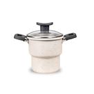 Cuscuzeiro Teflon Antiaderente 14cm com Tampa de Vidro