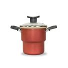 Cuscuzeiro Teflon Antiaderente Tampa de Vidro 14cm