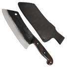 Cutelo Artesanal 8' Churrasco Cabo de Madeira Carne Cozinha Brut Forge Aço Carbono 1070