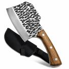 Cutelo Artesanal Churrasco Full Tang Cabo Madeira Bainha Rustico Aço Inox Forjado Presente Pai Amigo Marido