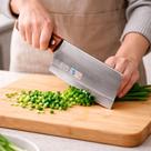 Cutelo Chinês Profissional Grande Aço Inox Cabo Madeira para Cozinha Uso Doméstico Prata