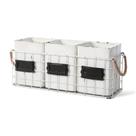 Cutlery Caddy NIKKY HOME Farmhouse, 3 compartimentos, metal branco
