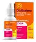 D-mássime Vitamina D3 200ui Gotas 20ml - Sabor Framboesa