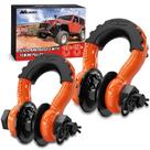 D Ring Shackle Nilight de 4,75 toneladas com polia de reboque, pacote com 2 unidades, laranja