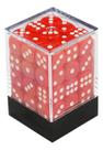 Dado Central Opaco Vermelho E Branco - 36 Dados D6 12mm