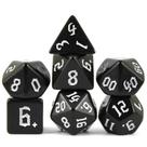 Dados de RPG - Conjunto 7 Dados Opacos - Preto com Branco - Dragonborn