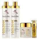 Dama Hair Gold 24k Nutrição Completa 4 Produtos Profissionais Para Hidratar os Fios