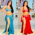 Dança do Ventre Conjunto Traje Top, Cinto e Saia Lindo Pronta Entrega TCB-4