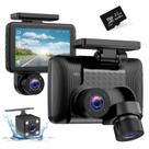Dash Cam CHENSIVE 3 canais 2K+1080P+1440P com cartão SD de 32GB