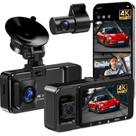 Dash Cam LECTRUS 4K de 3 canais, frontal, interior, traseiro, WiFi 64GB