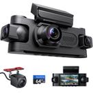 Dash Cam Seventour 4 canais 1080P frontal traseiro interior esquerdo direito